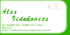 alex vidakovics business card